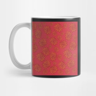 Boho Pansy Pop - Red and Orange - Digitally Illustrated Abstract Flower Pattern for Home Decor, Clothing Fabric, Curtains, Bedding, Pillows, Upholstery, Phone Cases and Stationary Mug